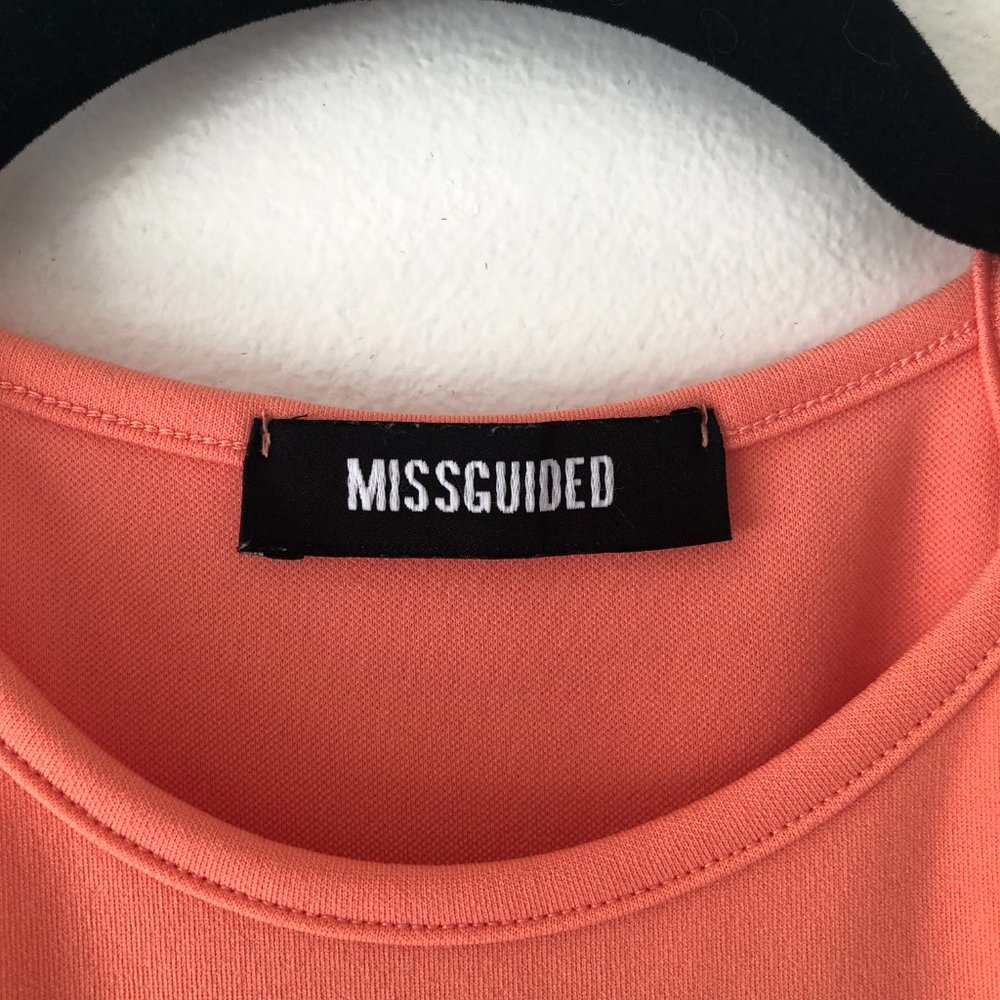 NWOT Missguided Bright Coral Halter Bodycon Mini Dress | Size 1 - Picture 5 of 8